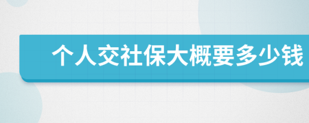 个人交社保大概要多少钱