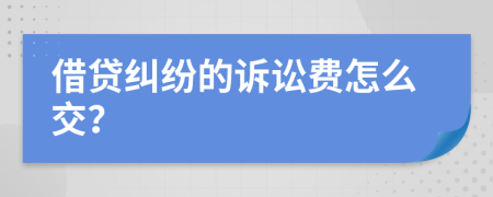 借贷纠纷的诉讼费怎么交？