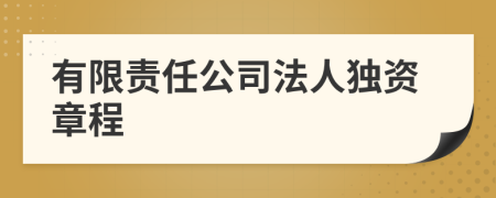 有限责任公司法人独资章程