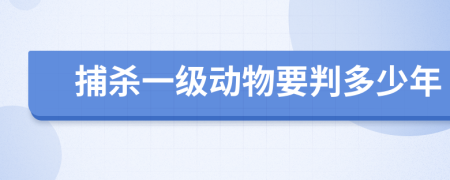 捕杀一级动物要判多少年