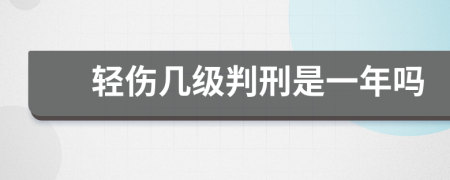 轻伤几级判刑是一年吗