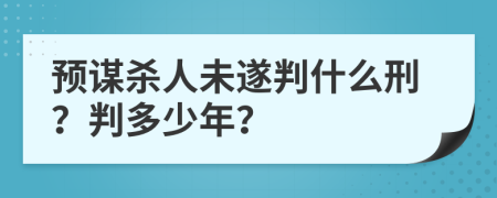 预谋杀人未遂判什么刑？判多少年？