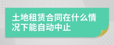 土地租赁合同在什么情况下能自动中止