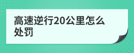 高速逆行20公里怎么处罚