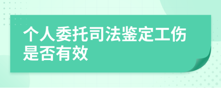 个人委托司法鉴定工伤是否有效