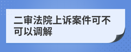 二审法院上诉案件可不可以调解