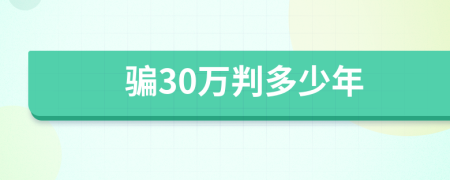 骗30万判多少年
