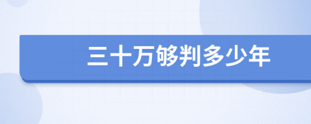 三十万够判多少年