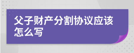 父子财产分割协议应该怎么写