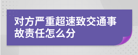 对方严重超速致交通事故责任怎么分