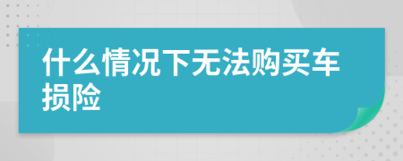 什么情况下无法购买车损险