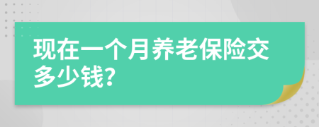 现在一个月养老保险交多少钱？