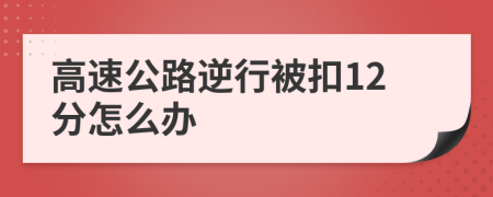 高速公路逆行被扣12分怎么办