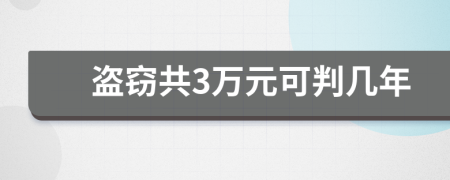 盗窃共3万元可判几年