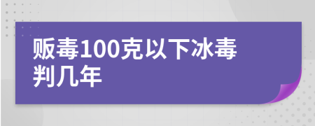 贩毒100克以下冰毒判几年