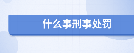 什么事刑事处罚