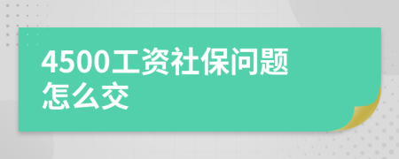 4500工资社保问题怎么交