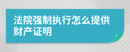 法院强制执行怎么提供财产证明