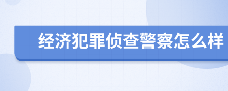 经济犯罪侦查警察怎么样