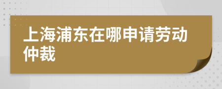 上海浦东在哪申请劳动仲裁