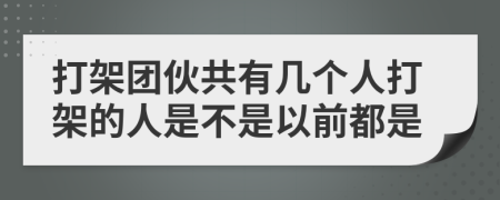 打架团伙共有几个人打架的人是不是以前都是