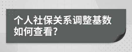 个人社保关系调整基数如何查看?