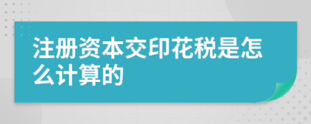 注册资本交印花税是怎么计算的