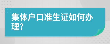 集体户口准生证如何办理？