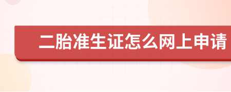 二胎准生证怎么网上申请