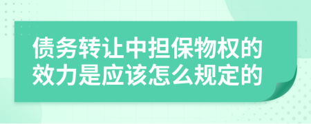 债务转让中担保物权的效力是应该怎么规定的