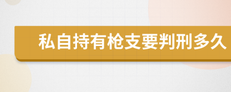 私自持有枪支要判刑多久