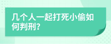 几个人一起打死小偷如何判刑？