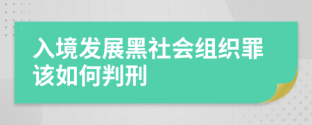 入境发展黑社会组织罪该如何判刑