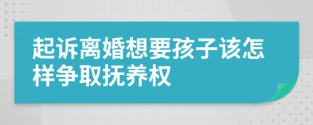 起诉离婚想要孩子该怎样争取抚养权