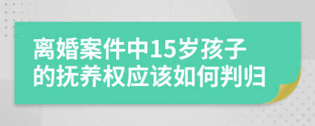 离婚案件中15岁孩子的抚养权应该如何判归