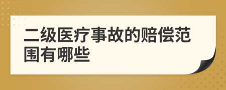 二级医疗事故的赔偿范围有哪些