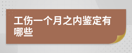 工伤一个月之内鉴定有哪些