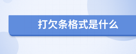 打欠条格式是什么