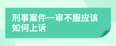 刑事案件一审不服应该如何上诉