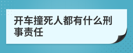 开车撞死人都有什么刑事责任