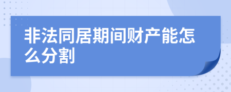 非法同居期间财产能怎么分割