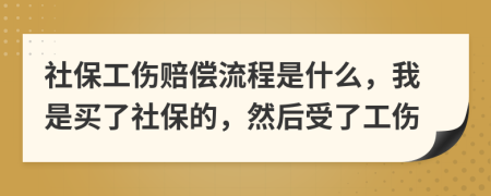 社保工伤赔偿流程是什么，我是买了社保的，然后受了工伤