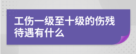 工伤一级至十级的伤残待遇有什么