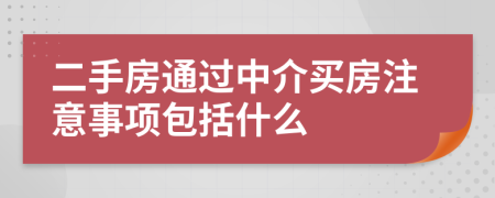二手房通过中介买房注意事项包括什么