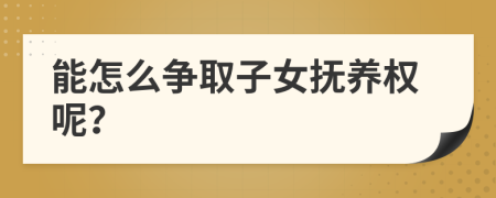 能怎么争取子女抚养权呢？