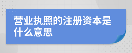 营业执照的注册资本是什么意思