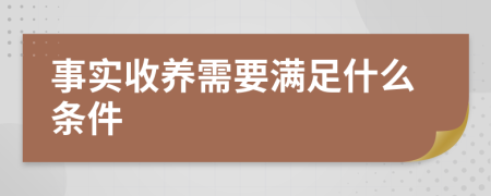 事实收养需要满足什么条件