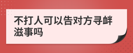 不打人可以告对方寻衅滋事吗