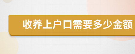 收养上户口需要多少金额