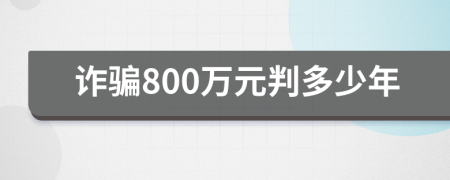 诈骗800万元判多少年